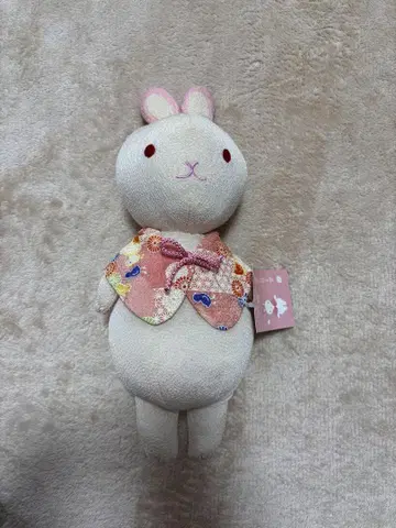 토끼 봉제 인형 컬러풀 스카프 포함