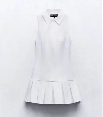 새상품 자라 원피스 플리츠 원피스 스커트 화이트 흰색