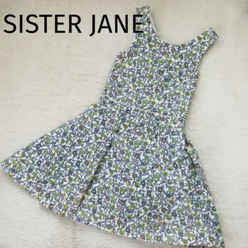 SISTER JANE 원피스 오버롤 스커트 슬리브리스 동물 패턴
