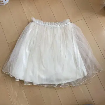 어나더 에디션 얇은 명주 스커트 벌룬 스커트 화이트 내추럴