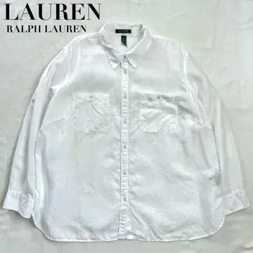 LAUREN RALPH LAUREN 린넨 셔츠 화이트 화이트 2X 빅
