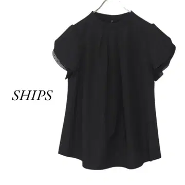 SHIPS 튤립 슬리브 블라우스 블랙 쉽스