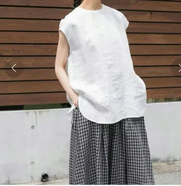 카구레 린넨 크루넥 프렌치 슬리브