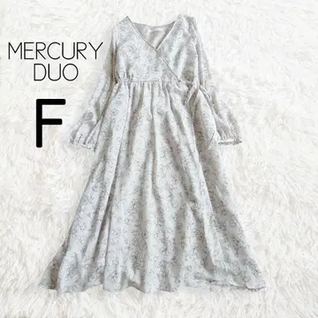 사이드 리본 카슈쿨 원피스 그레이 긴팔 양류/MERCURYDUO