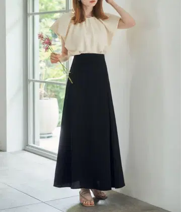 hinari 새틴 턱 스커트