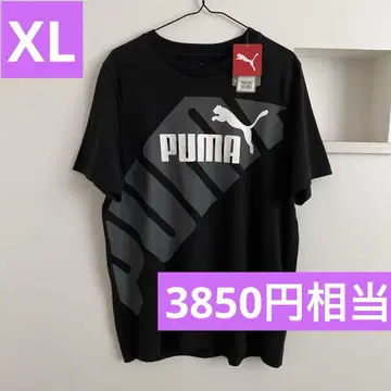 택 포함 새상품 남성용 PUMA 푸마 로고 티셔츠 XL 사이즈 블랙