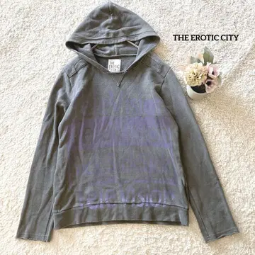 THE EROTIC CITY 그레이 후드티 로고 프린트 44 후디