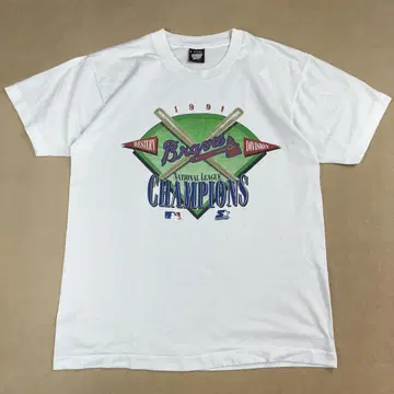 90년대 스크린 스타즈 티셔츠 MLB 브레이브스 1991 빈티지