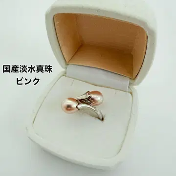 일본산 담수 진주 반지 핑크 6-6.5mm 펄 반지 7-8호 물방울 모양