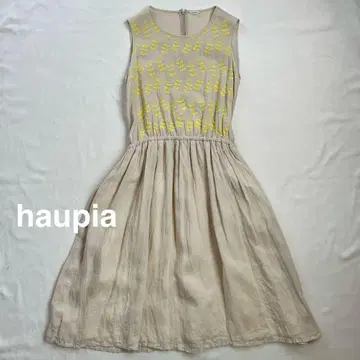 하우피아 haupia 자수 린넨 원피스 롱 허리 절개