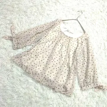 7부 소매 탑 블라우스 티셔츠 올 패턴 걸리시 오피스 핑크 M
