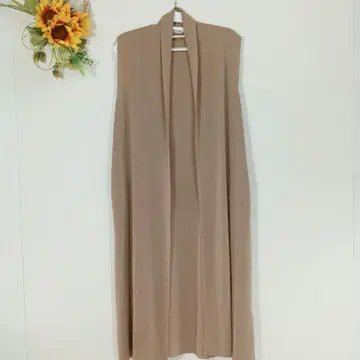 LOUNIE 롱 베스트 사이즈 F 베이지 깔끔한 캐주얼 니트 베스트