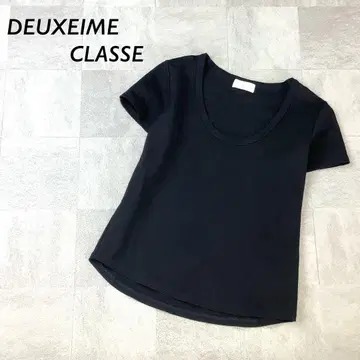 새상품급 DEUXEIME CLASSE U넥 플레인 티셔츠 블랙