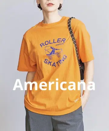 새상품 Americana b&y 별주 스포츠 티셔츠 오렌지 FREE