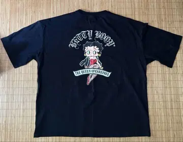 BETTYBOOP 오버 사이즈 4L 로고 자수 빅 실루엣 티셔츠