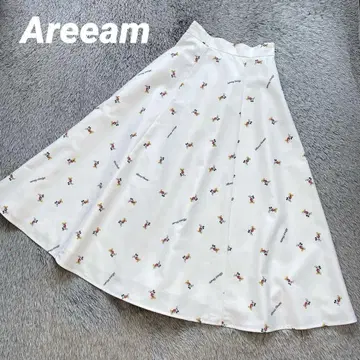 Areeam 디즈니 미키 올 패턴 플레어 스커트