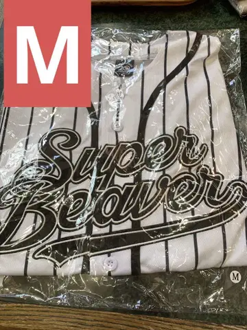 SUPER BEAVER 베이스볼 셔츠 스트라이프 M 사이즈