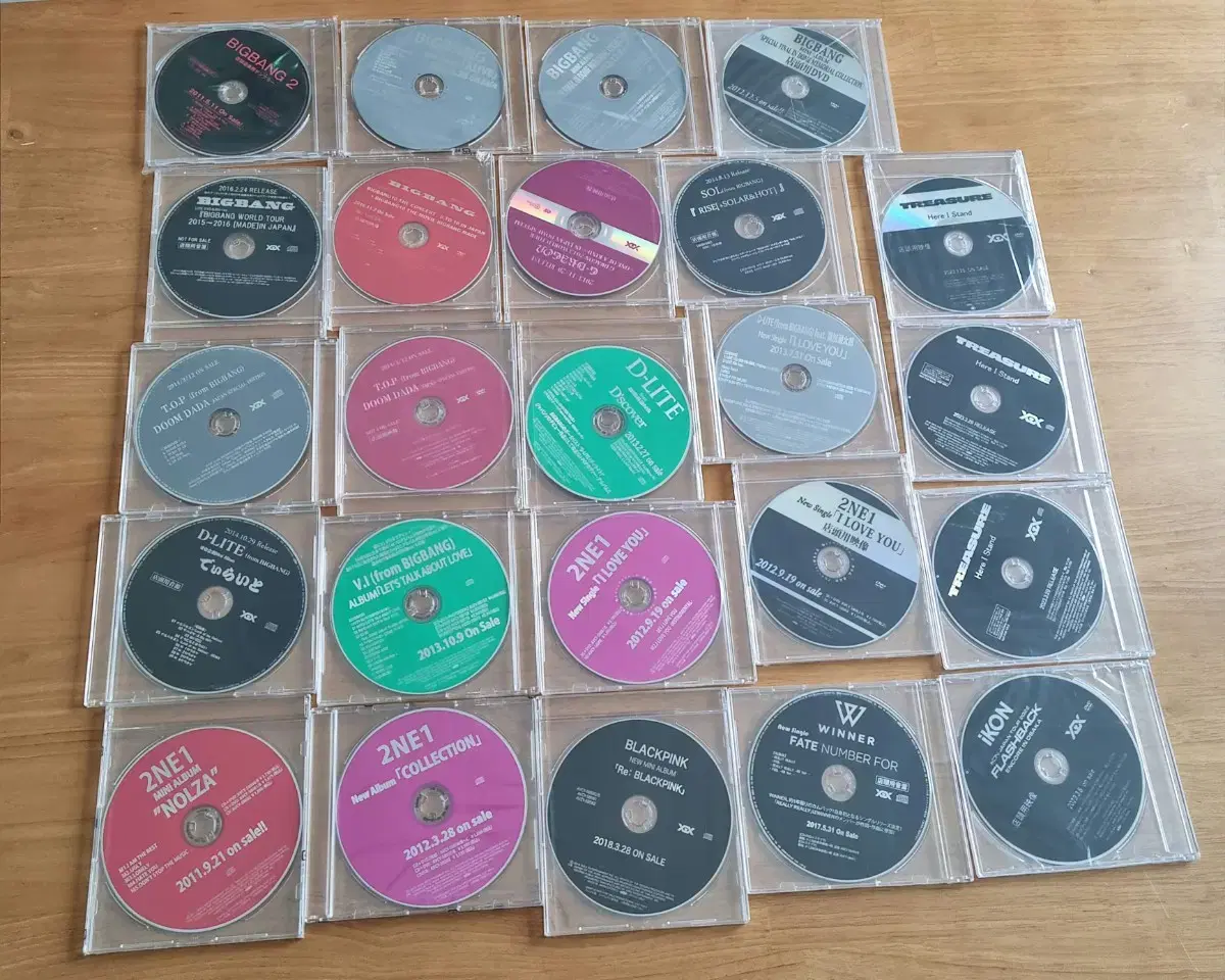 빅뱅,투애니원,위너,아이콘,블랙핑크,트레져 프로모션CD,DVD미개봉 일괄