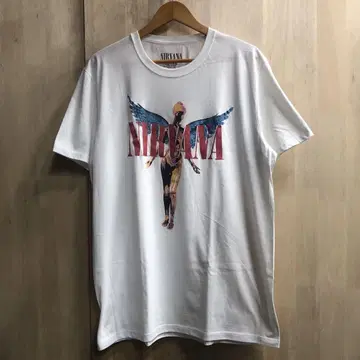 NIRVANA 닐바나 천사 엔젤 티셔츠 화이트 화이트 수입