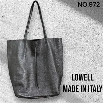 LOWELL 이탈리아제 실버 토트백 메탈릭 대용량