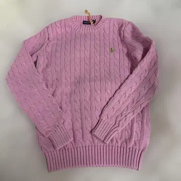 Ralph Lauren 핑크 케이블 니트 스웨터
