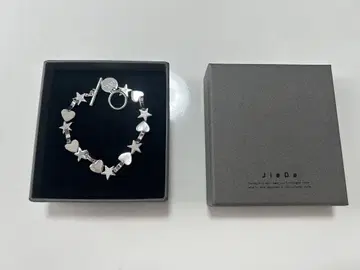 JieDa 실버 팔찌 하트와 별