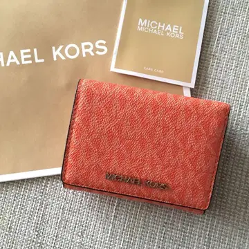새상품 MICHEAL KORS 마이클코어스 3단 폴더형 지갑 오렌지