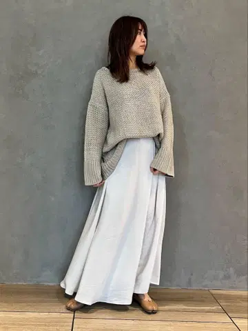 택 포함 미사용 새상품 모린 플레어 스커트 베이지
