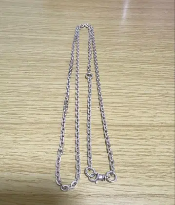 목걸이 체인 4면 컷 팥 92cm 실버 925 와이드 각형