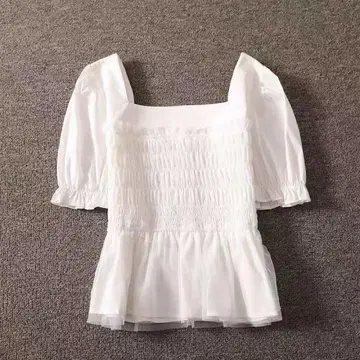 화이트 셔링 상의 반팔