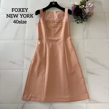 FOXEYNEW YORK 슬리브리스 핑크 무릎 기장 원피스 버튼