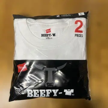 Hanes BEEFY-T 화이트 L 사이즈 2장 세트