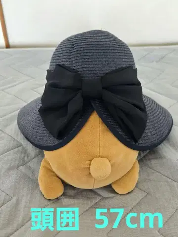 네이비 리본 포함 밀짚모자