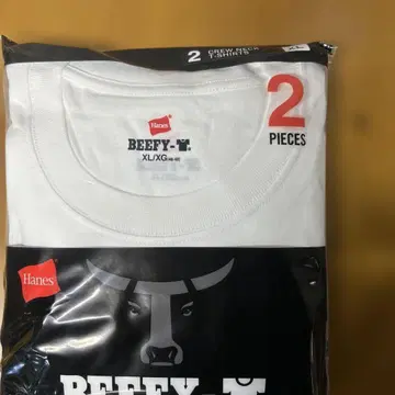 Hanes BEEFY-T 화이트 XL 사이즈 2장 세트
