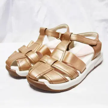 핏핏 fitfit 구르카 샌들 가죽 핑크 골드 L