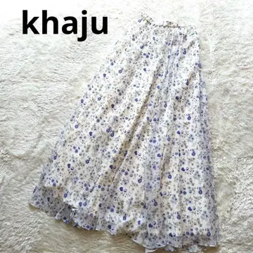 khaju 카주 쉽스 꽃무늬 플레어 롱 스커트