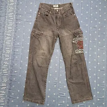 PIKO 데미지 가공 그레이 데님 팬츠 SMALL 남성용
