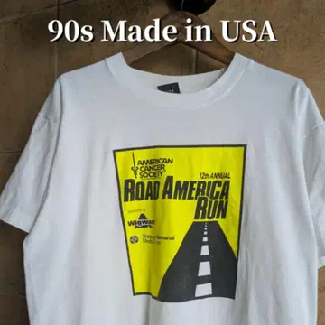 90년대 USA제 ROAD AMERICA RUN 티셔츠 싱글 스티치
