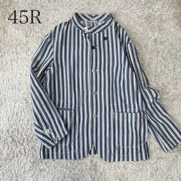 현행 택 2XL 45R 45rpm 스탠드 카라 자켓 스트라이프
