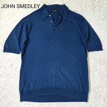 JOHN SMEDLEY 씨 아일랜드 코튼 피케 셔츠 사이즈 S 블루