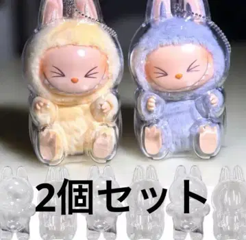 러브부 클리어 케이스 보호 케이스 2개 세트 LABUBU 커버 앉은 2개