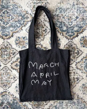 MARCH APRIL MAY 린넨 토트백 블랙