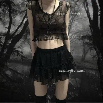 그런지 레이스 미니 길이 darkcore darkcoquette y2k