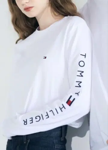 Tommy Hilfiger 긴팔 티셔츠 L 사이즈 화이트