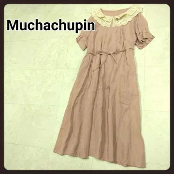 Muchachupin 린넨 원피스 레이스 옷깃 원피스
