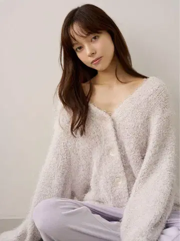 라메 샤기 가디건