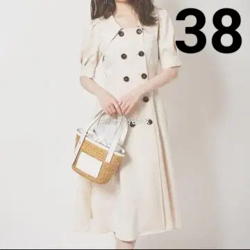 트란테안 손 드 모드 린넨 합성섬유 카라 원피스 베이지 38