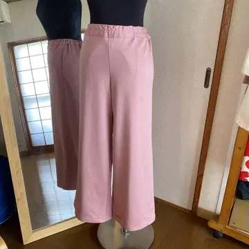 핸드메이드 스모크 핑크 와이드 팬츠