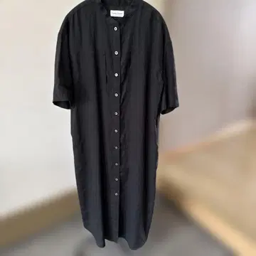린넨 100% 블랙 롱 원피스