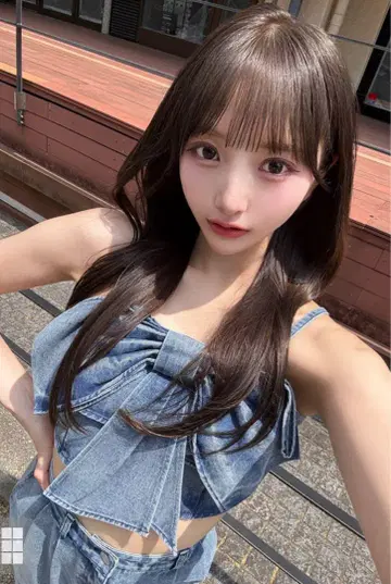 GRL 데님 리본 뷔스티에 데님 스커트 셋업 ta243